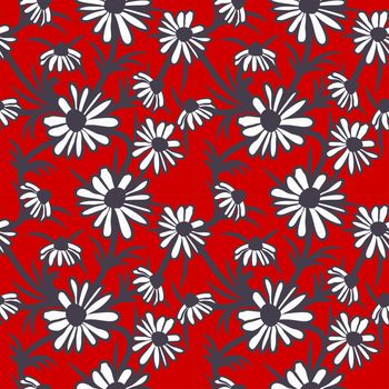 Floral pattern with abstract flowers. Ethnic endless background with ornamental decorative elements with traditional ethnic motives, tribal geometric figures. Print for wrapping, background.  Use for wallpaper, pattern fills, web page background