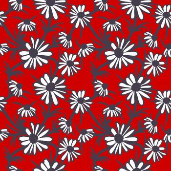 Floral pattern with abstract flowers. Ethnic endless background with ornamental decorative elements with traditional ethnic motives, tribal geometric figures. Print for wrapping, background.  Use for wallpaper, pattern fills, web page background