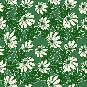 Floral pattern with abstract flowers. Ethnic endless background with ornamental decorative elements with traditional ethnic motives, tribal geometric figures. Print for wrapping, background.  Use for wallpaper, pattern fills, web page background