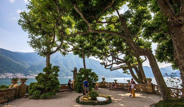 LENNO, ITALY, JUNE 04, 2019 : exteriors of villa del Balbianello, on lake Como, june 04, 2019, in Lenno, italy