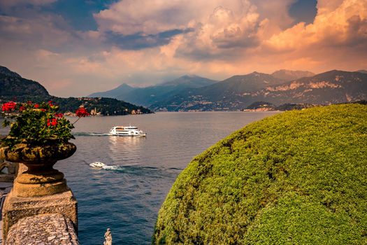 LENNO, ITALY, JUNE 04, 2019 : exteriors of villa del Balbianello, on lake Como, june 04, 2019, in Lenno, italy