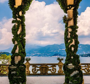 LENNO, ITALY, JUNE 04, 2019 : exteriors of villa del Balbianello, on lake Como, june 04, 2019, in Lenno, italy