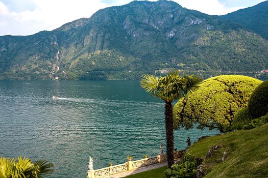 LENNO, ITALY, JUNE 04, 2019 : exteriors of villa del Balbianello, on lake Como, june 04, 2019, in Lenno, italy