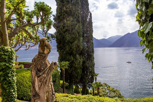 LENNO, ITALY, JUNE 04, 2019 : exteriors of villa del Balbianello, on lake Como, june 04, 2019, in Lenno, italy