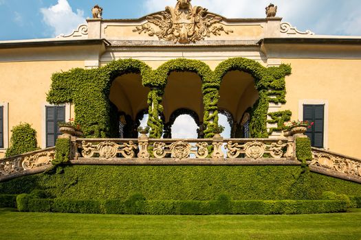 LENNO, ITALY, JUNE 04, 2019 : exteriors of villa del Balbianello, on lake Como, june 04, 2019, in Lenno, italy