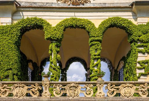 LENNO, ITALY, JUNE 04, 2019 : exteriors of villa del Balbianello, on lake Como, june 04, 2019, in Lenno, italy