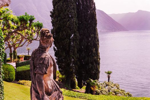 LENNO, ITALY, JUNE 04, 2019 : exteriors of villa del Balbianello, on lake Como, june 04, 2019, in Lenno, italy