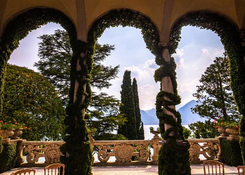 LENNO, ITALY, JUNE 04, 2019 : exteriors of villa del Balbianello, on lake Como, june 04, 2019, in Lenno, italy