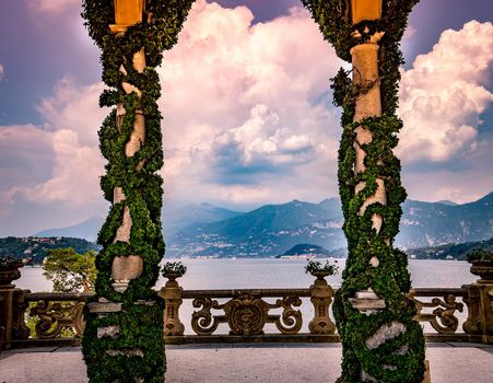 LENNO, ITALY, JUNE 04, 2019 : exteriors of villa del Balbianello, on lake Como, june 04, 2019, in Lenno, italy