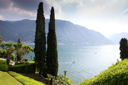 LENNO, ITALY, JUNE 04, 2019 : exteriors of villa del Balbianello, on lake Como, june 04, 2019, in Lenno, italy