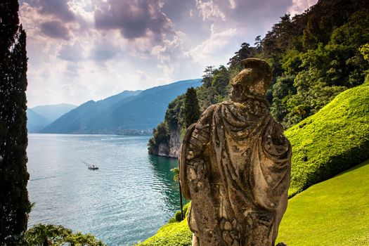 LENNO, ITALY, JUNE 04, 2019 : exteriors of villa del Balbianello, on lake Como, june 04, 2019, in Lenno, italy