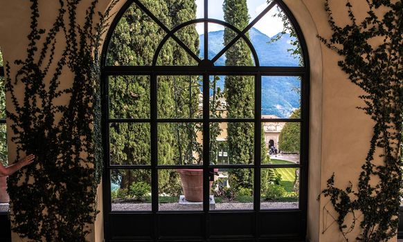 LENNO, ITALY, JUNE 04, 2019 : exteriors of villa del Balbianello, on lake Como, june 04, 2019, in Lenno, italy