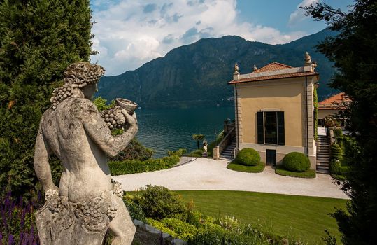 LENNO, ITALY, JUNE 04, 2019 : exteriors of villa del Balbianello, on lake Como, june 04, 2019, in Lenno, italy