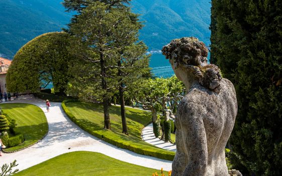 LENNO, ITALY, JUNE 04, 2019 : exteriors of villa del Balbianello, on lake Como, june 04, 2019, in Lenno, italy