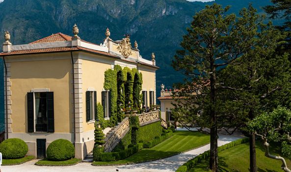 LENNO, ITALY, JUNE 04, 2019 : exteriors of villa del Balbianello, on lake Como, june 04, 2019, in Lenno, italy