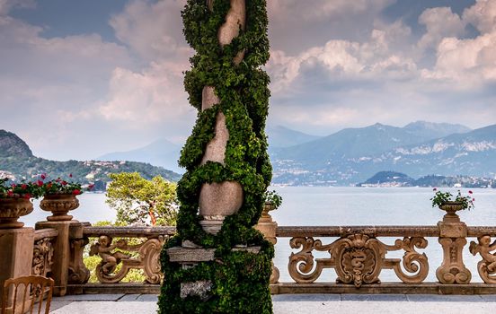 LENNO, ITALY, JUNE 04, 2019 : exteriors of villa del Balbianello, on lake Como, june 04, 2019, in Lenno, italy