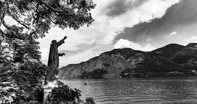 LENNO, ITALY, JUNE 04, 2019 : exteriors of villa del Balbianello, on lake Como, june 04, 2019, in Lenno, italy