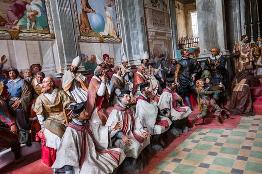 ORTA SAN GIULIO, ITALY, MAY 29, 2019 : interiors decors and frescoes of chapel in Sacro monte di Orta, , may 29, 2019, in Orta san Giulio, italy