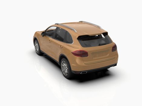 Generic and Brandless Luxury SUV Isolated on White 3d Illustration, Contemporary SUV Studio, Dealership Automobile Industry, Auto Transport, Infographics Automotive Background, City Vehicle Template