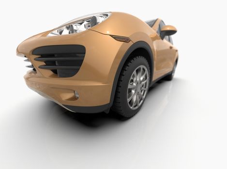 Generic and Brandless Luxury SUV Isolated on White 3d Illustration, Contemporary SUV Studio, Dealership Automobile Industry, Auto Transport, Infographics Automotive Background, City Vehicle Template