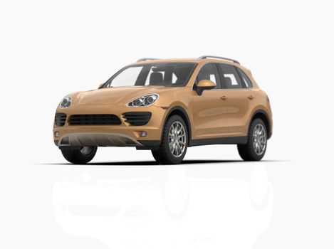 Generic and Brandless Luxury SUV Isolated on White 3d Illustration, Contemporary SUV Studio, Dealership Automobile Industry, Auto Transport, Infographics Automotive Background, City Vehicle Template