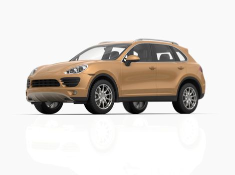 Generic and Brandless Luxury SUV Isolated on White 3d Illustration, Contemporary SUV Studio, Dealership Automobile Industry, Auto Transport, Infographics Automotive Background, City Vehicle Template