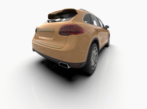 Generic and Brandless Luxury SUV Isolated on White 3d Illustration, Contemporary SUV Studio, Dealership Automobile Industry, Auto Transport, Infographics Automotive Background, City Vehicle Template