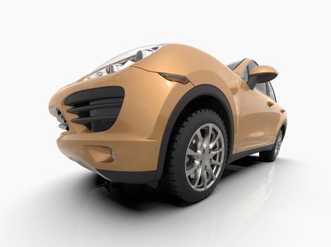 Generic and Brandless Luxury SUV Isolated on White 3d Illustration, Contemporary SUV Studio, Dealership Automobile Industry, Auto Transport, Infographics Automotive Background, City Vehicle Template