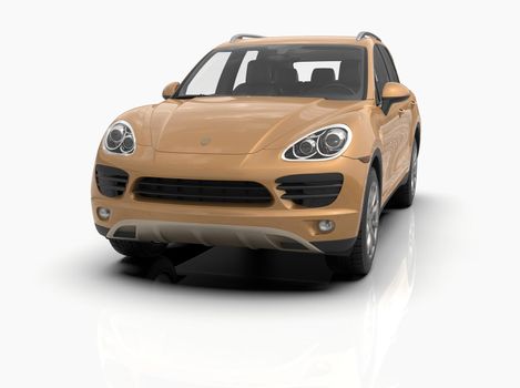 Generic and Brandless Luxury SUV Isolated on White 3d Illustration, Contemporary SUV Studio, Dealership Automobile Industry, Auto Transport, Infographics Automotive Background, City Vehicle Template
