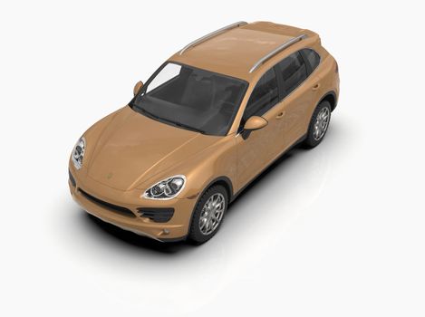Generic and Brandless Luxury SUV Isolated on White 3d Illustration, Contemporary SUV Studio, Dealership Automobile Industry, Auto Transport, Infographics Automotive Background, City Vehicle Template