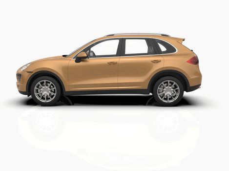 Generic and Brandless Luxury SUV Isolated on White 3d Illustration, Contemporary SUV Studio, Dealership Automobile Industry, Auto Transport, Infographics Automotive Background, City Vehicle Template