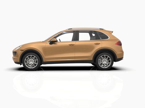 Generic and Brandless Luxury SUV Isolated on White 3d Illustration, Contemporary SUV Studio, Dealership Automobile Industry, Auto Transport, Infographics Automotive Background, City Vehicle Template