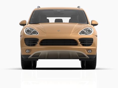Generic and Brandless Luxury SUV Isolated on White 3d Illustration, Contemporary SUV Studio, Dealership Automobile Industry, Auto Transport, Infographics Automotive Background, City Vehicle Template