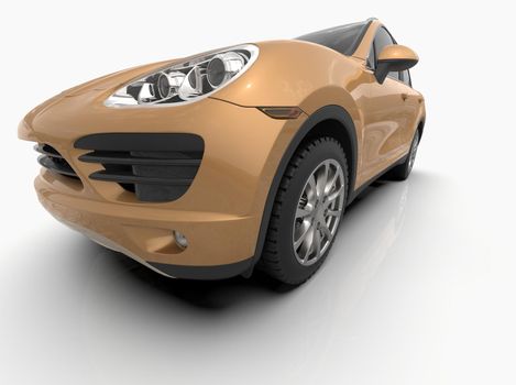 Generic and Brandless Luxury SUV Isolated on White 3d Illustration, Contemporary SUV Studio, Dealership Automobile Industry, Auto Transport, Infographics Automotive Background, City Vehicle Template