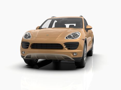 Generic and Brandless Luxury SUV Isolated on White 3d Illustration, Contemporary SUV Studio, Dealership Automobile Industry, Auto Transport, Infographics Automotive Background, City Vehicle Template