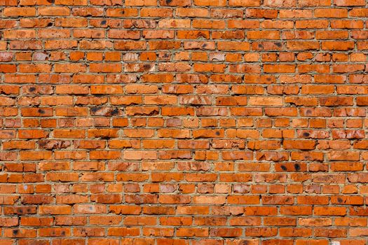 red brick flat wall background and texture.