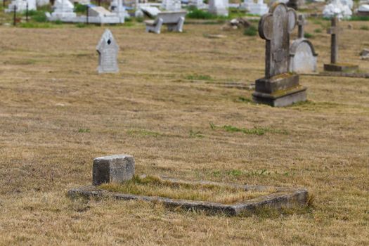 Small child's grave in an old colonial graveyard, South Africa