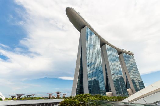 Singapore cityscape in daytime . Ant eye view .