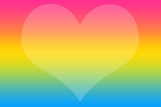 Gradient with pansexual with heart in the middle and copy space. Concept of pansexual community, Lgbtq+, sexual minorities and tolerance