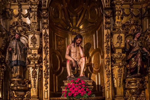 SEVILLE, ANDALUSIA, SPAIN, MAY, 21, 2017 : interiors  of  El Salvador church, may 21, 2017, in Seville, andalusia, spain