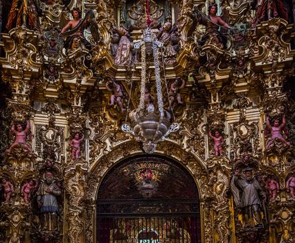 SEVILLE, ANDALUSIA, SPAIN, MAY, 21, 2017 : interiors  of  El Salvador church, may 21, 2017, in Seville, andalusia, spain