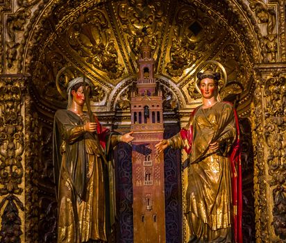 SEVILLE, ANDALUSIA, SPAIN, MAY, 21, 2017 : interiors  of  El Salvador church, may 21, 2017, in Seville, andalusia, spain