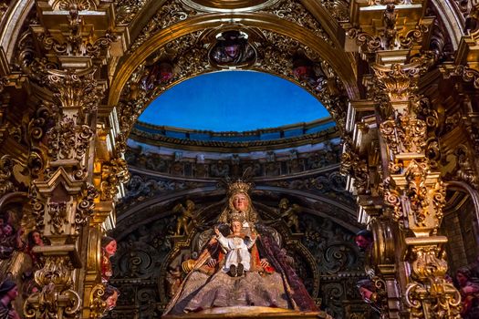 SEVILLE, ANDALUSIA, SPAIN, MAY, 21, 2017 : interiors  of  El Salvador church, may 21, 2017, in Seville, andalusia, spain