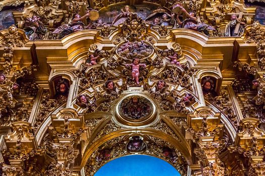 SEVILLE, ANDALUSIA, SPAIN, MAY, 21, 2017 : interiors  of  El Salvador church, may 21, 2017, in Seville, andalusia, spain