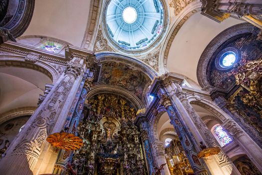 SEVILLE, ANDALUSIA, SPAIN, MAY, 21, 2017 : interiors  of  El Salvador church, may 21, 2017, in Seville, andalusia, spain