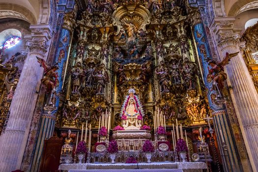 SEVILLE, ANDALUSIA, SPAIN, MAY, 21, 2017 : interiors  of  El Salvador church, may 21, 2017, in Seville, andalusia, spain