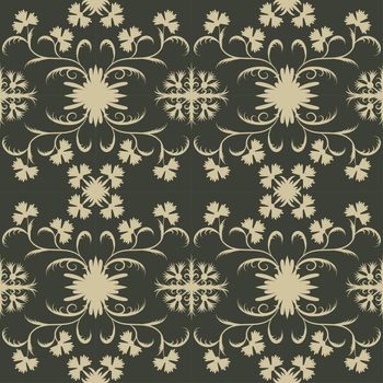 Floral pattern with abstract flowers. Ethnic endless background with ornamental decorative elements with traditional ethnic motives, tribal geometric figures. Print for wrapping, background.  Use for wallpaper, pattern fills, web page background