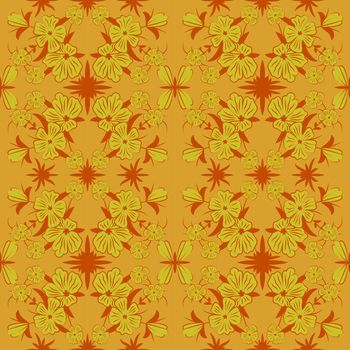 Floral pattern with abstract flowers. Ethnic endless background with ornamental decorative elements with traditional ethnic motives, tribal geometric figures. Print for wrapping, background.  Use for wallpaper, pattern fills, web page background