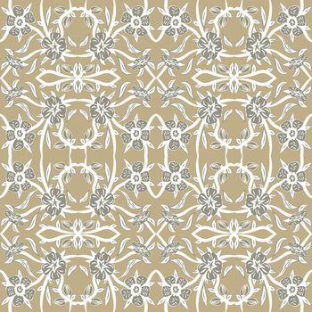 Vector vintage floral seamless pattern element. Grunge print style.