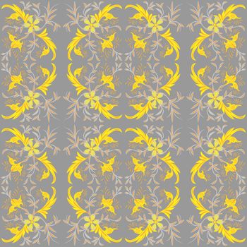 Geometric floral pattern in damask style